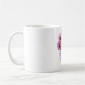 Sieben rosa Stiefmütterchen in einer Vase Kaffeetasse (Links)