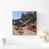 Sieben Sakralpools Quadratische Wanduhr (Zuhause)