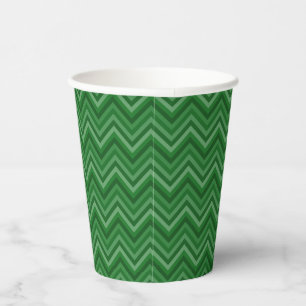 Sieben Schattierungen von Green Zig Zag Pappbecher