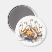 Sieben Schwäne a-schwimmen | Zwölf Tage Weihnachte Magnet (Vorderseite/Rückseite)