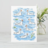 Sieben Schwäne ein Schwimmen Einladung (Stehend Vorderseite)
