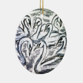 Sieben Schwäne eine Schwimmen Keramik Ornament (Rechts)
