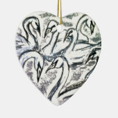 Sieben Schwäne eine Schwimmen Keramikornament (Rechts)