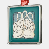 Sieben Schwäne eine Schwimmen Ornament Aus Metall (Links)