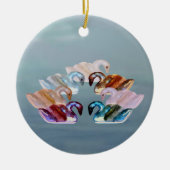 Sieben Schwäne eine Schwimmen-Verzierung Keramikornament (Vorne)