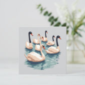 Sieben Schwäne im Stilstil 1 Einladung (Stehend Vorderseite)