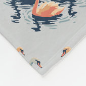 Sieben Schwäne im Stilstil 2 Fleecedecke (Ecke)