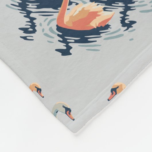 Sieben Schwäne im Stilstil 2 Fleecedecke (Ecke)