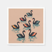 Sieben Schwäne im Stilstil 3 Serviette (Vorderseite)