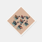 Sieben Schwäne im Stilstil 3 Serviette (Ecke)