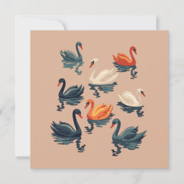 Sieben Schwäne im Stilstil 5 Feiertagskarte