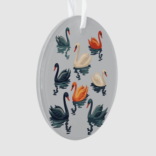 Sieben Schwäne im Stilstil 5 Ornament (Vorderseite)