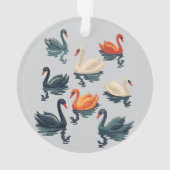 Sieben Schwäne im Stilstil 5 Ornament (Rückseite)