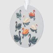 Sieben Schwäne im Stilstil 5 Ornament (Vorderseite)