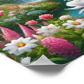 Sieben Schwäne schwimmen Poster (Ecke)