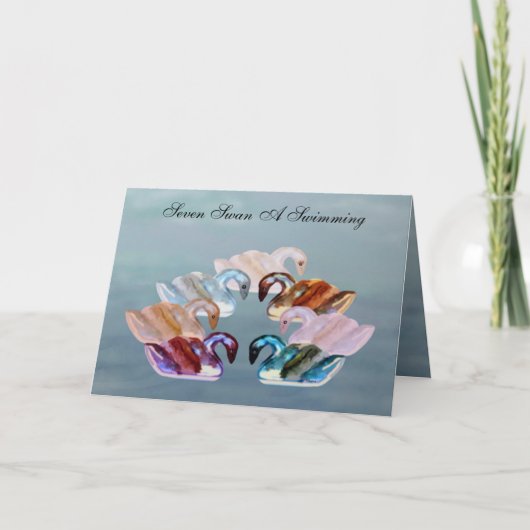 Sieben Schwäne und Baden Feiertagskarte (Vorderseite)
