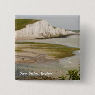 Sieben Schwestern und Abzeichen mit Strandhauben Button