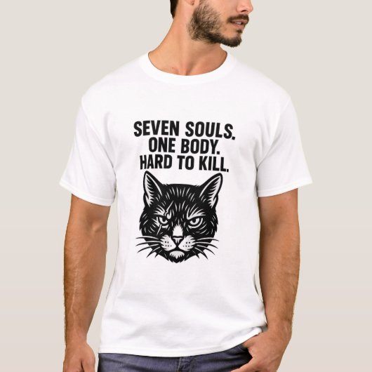 Sieben Seelen Katze T-Shirt (Vorderseite)