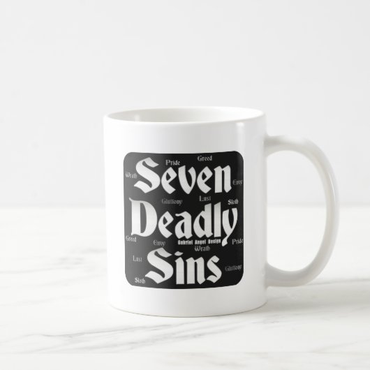 Sieben Sins-Logo Kaffeetasse (Rechts)