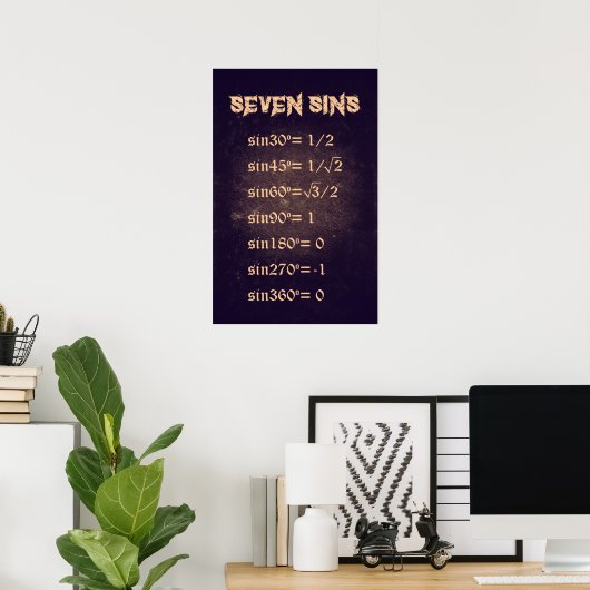 Sieben Sins - Math Poster (Heimbüro)
