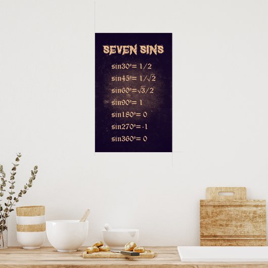 Sieben Sins - Math Poster (Küche)