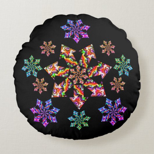 Sieben SternRev Rundes Kissen (Vorderseite)