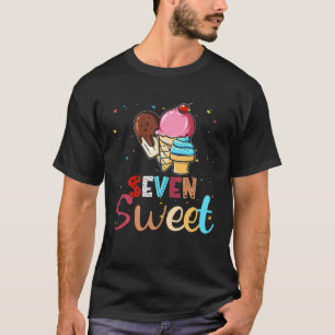 Sieben süße Eiscreme für Geburtstagskinder 7. Gebu T-Shirt