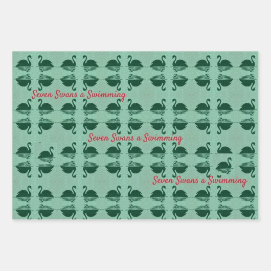 Sieben Swans ein Schwimmen Weihnachten Geschenkpapier Set (Vorderseite)
