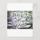 Sieben Swans zum Schwimmen Postkarte (Vorderseite)