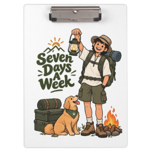 Sieben Tage die Woche Camping-Abenteuer iPad Smart Klemmbrett