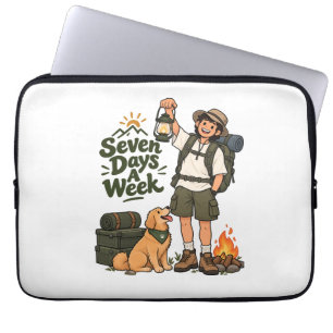 Sieben Tage die Woche Camping-Abenteuer iPad Smart Laptopschutzhülle