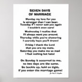 SIEBEN TAGE EHE-GEDICHT POSTER (Vorne)