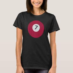 Sieben Team Nummer 7 Lucky Brown Ball Billiards Po T-Shirt