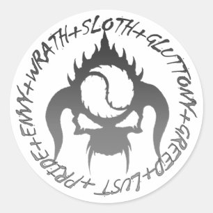 Sieben tödliche Sünden Klassischer Rundaufkleber Runder Aufkleber