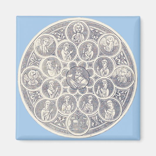 Sieben Tugenden und Jesus Christus Magnet (Vorne)