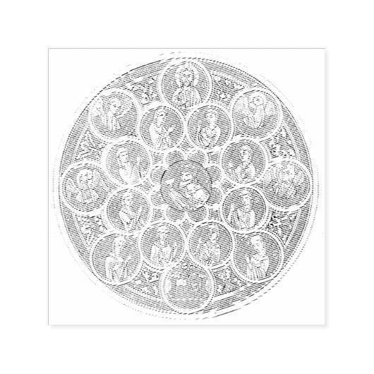 Sieben Tugenden und Jesus Christus Permastempel (Design)