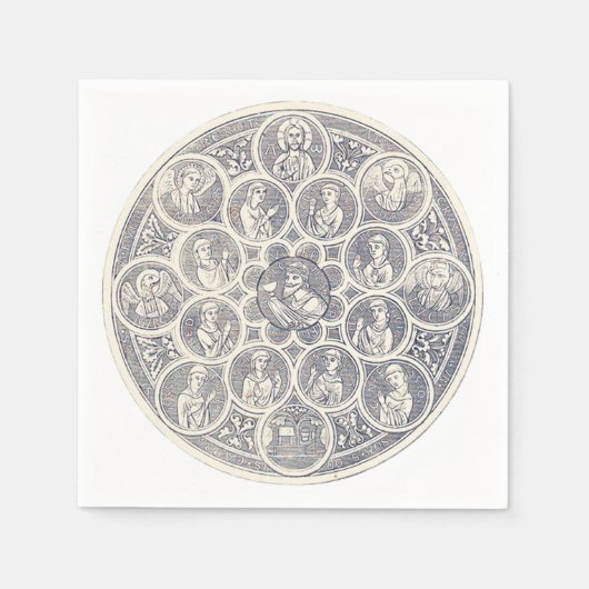Sieben Tugenden und Jesus Christus Serviette (Vorderseite)