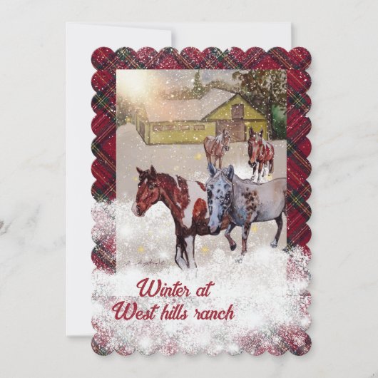 Sieben und nokamis Winter auf der Ranch der Westbe Einladung (Vorderseite)