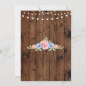 Sieben und sehen Baby Dusche Blumenholz Rustikale Einladung (Rückseite)