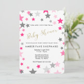 Sieben und Sehen Einladen, neues Baby, Begrüßung P Einladung (Stehend Vorderseite)