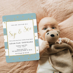 Sieben und Sehen Einladen, neues Baby, Begrüßung P Einladung