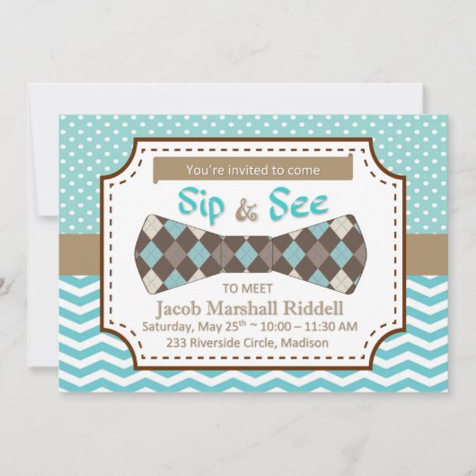 Sieben und Sehen für Boy Baby mit Bow-Krawatte (Vorderseite)