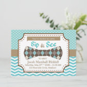 Sieben und Sehen für Boy Baby mit Bow-Krawatte (Stehend Vorderseite)