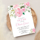 Sieben und sehen Sie die floralen Aquarellfarben r Einladung