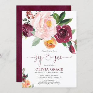 Sieben und sehen Sie, wie das Mädchen rot wird, bo Einladung