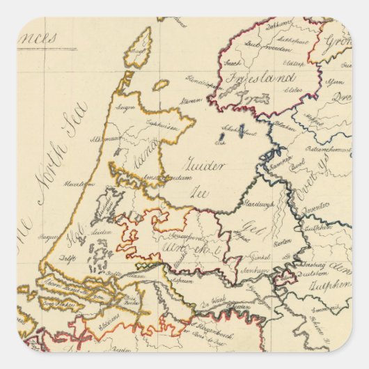 Sieben Vereinigte Provinzen 2 Quadratischer Aufkleber (Vorderseite)