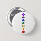 Sieben vertikale Chakras Button (Vorne & Hinten)