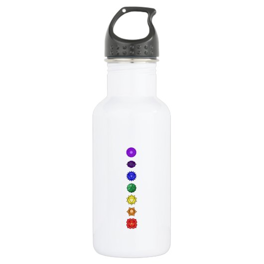 Sieben vertikale Chakras Edelstahlflasche (Vorderseite)