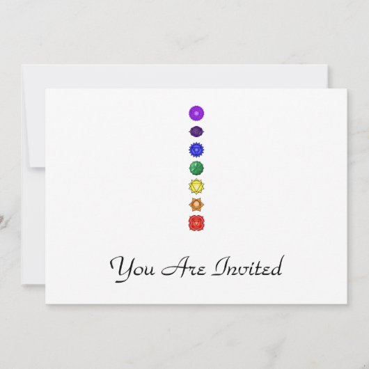 Sieben vertikale Chakras Einladung (Vorderseite)