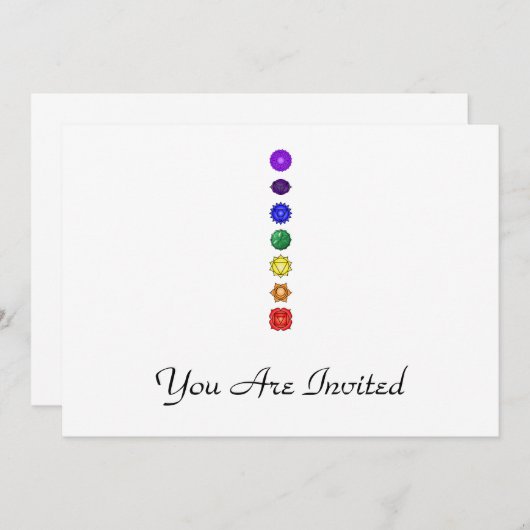 Sieben vertikale Chakras Einladung (Vorne/Hinten)